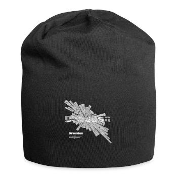 Dresden Karte - Jersey-Beanie - Schwarz - Vorne