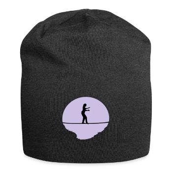 Slacklining Woman - Jersey Beanie - charcoal grey - Front
