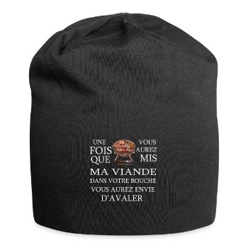 Viande Barbecue Gril - Bonnet en jersey - noir - Devant