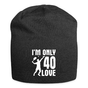 I am only 40 Love Tennis Spruch - Jersey-Beanie - Anthrazit - Vorne