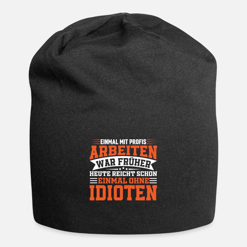 Einmal mit Profis arbeiten - Jersey-Beanie - Schwarz