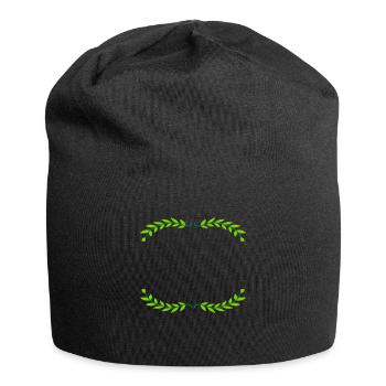 Frame Bay Leaves Illustration - Jersey Beanie - black - Front