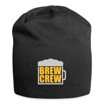 Verre de bière disant Brew Crew - Bonnet en jersey - noir - Devant