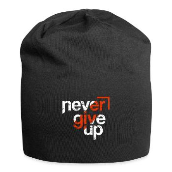 never give up - Jersey Beanie - black - Front