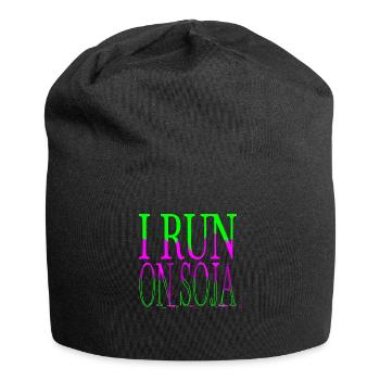 vegetable joke cool jokes veganism birthday bday - Jersey Beanie - black - Front