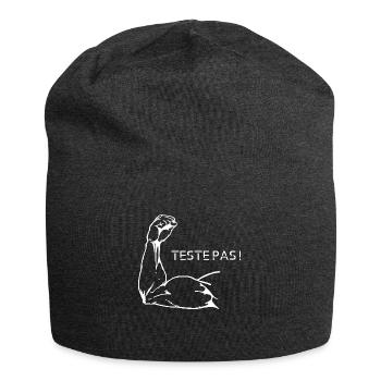 Nicht testen! - Jersey-Beanie - Anthrazit - Vorne