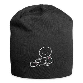 Niedlich Hundebesitzer Geschenk für Hundebesitzer - Jersey-Beanie - Schwarz - Vorne