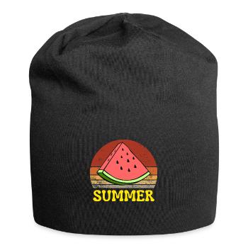 Summer Watermelon Vintage Sunset Retro - Jersey Beanie - black - Front