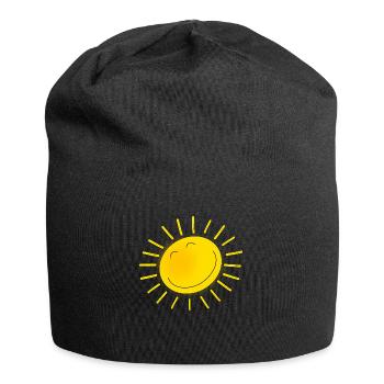 freundliche Sonne - Jersey-Beanie - Schwarz - Vorne