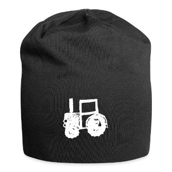 Tractor scribbled gift idea farmer - Jersey Beanie - black - Front