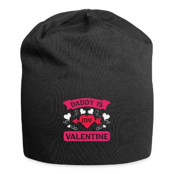 DADDY IS MY VALENTINE - Jersey Beanie - black - Front