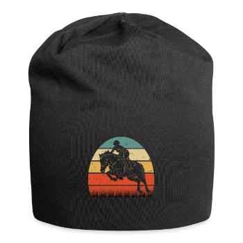 RETRO PFERDEDESIGN I REITEN - Jersey-Beanie - Schwarz - Vorne
