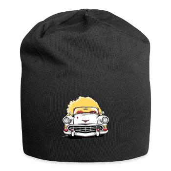 Cabriolet blanc - Bonnet en jersey - noir - Devant