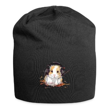 Mikey, der audiophile Hamster - Jersey-Beanie - Schwarz - Vorne