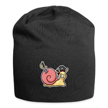 Piratenschnecke - Jersey-Beanie - Schwarz - Vorne