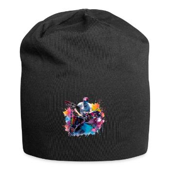 Schlagzeugspielen kann man lernen - Jersey-Beanie - Schwarz - Vorne