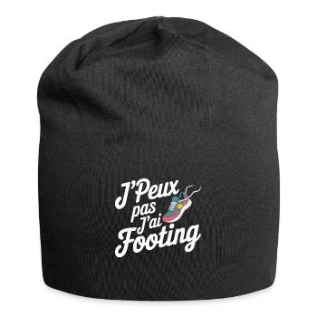 J'peux pas, j'ai footing - Bonnet en jersey - noir - Devant