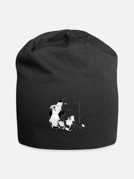 Dänemark Landkarte umrahmt echten Fußball EN - Jersey-Beanie - Schwarz
