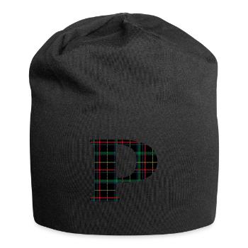 Monogram p scottish tartan - Jersey Beanie - black - Front