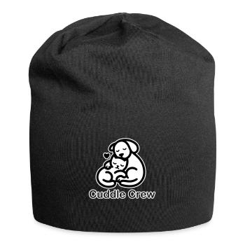 Cat & Dog Cuddling - Cuddle Crew Design - Jersey Beanie - black - Front