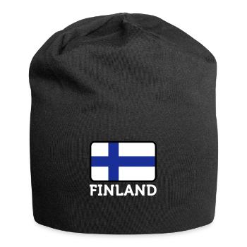 Drapeau national de la Finlande - Bonnet en jersey - noir - Devant
