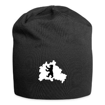 2 col - Berliner Bär Hauptstadt Bundestag - Jersey Beanie - black - Front