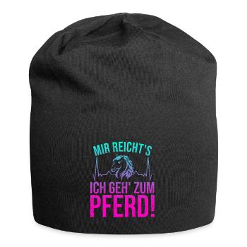 Mir reichts ich geh zum Pferd reiten pferde pferd - Jersey-Beanie - Schwarz - Vorne