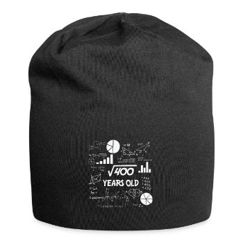 Racine carrée 400 = 20 ans - Anniversaire - Bonnet en jersey - noir - Devant