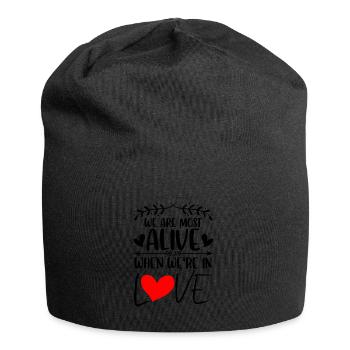 Valentins Tag Beziehung Liebes Spruch - Jersey-Beanie - Schwarz - Vorne