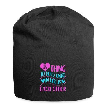 Valentins Tag Beziehung Liebes Spruch - Jersey-Beanie - Schwarz - Vorne