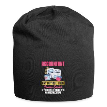 Buchhalter - Jede schwierige Aufgabe - Jersey-Beanie - Schwarz - Vorne