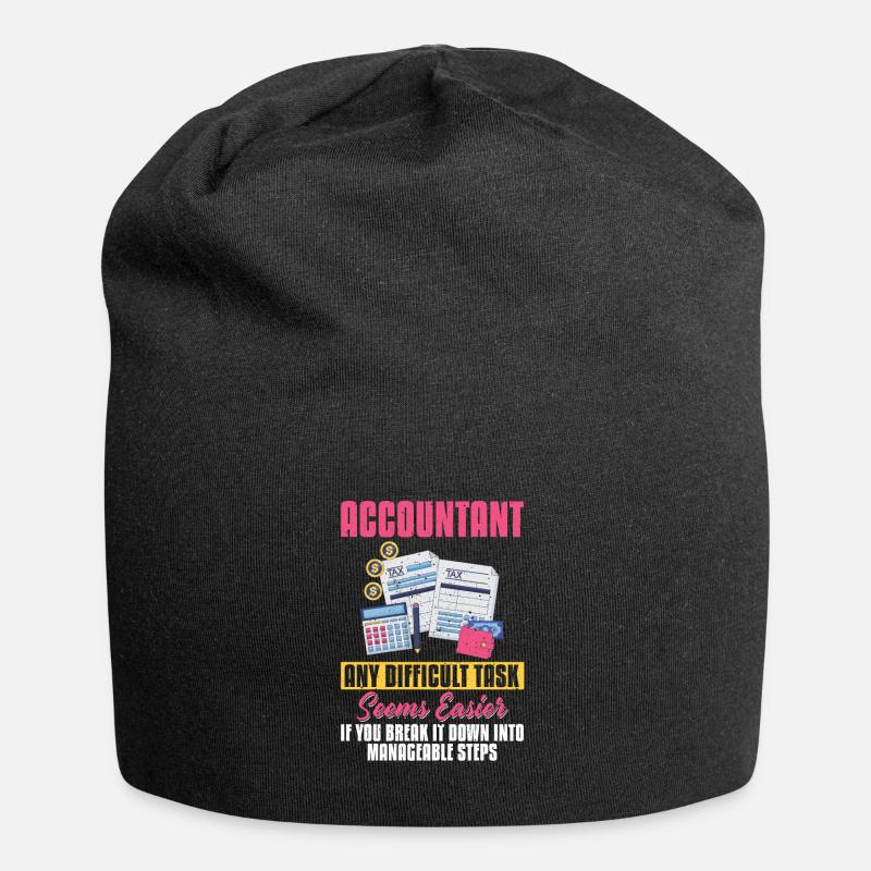 Buchhalter - Jede schwierige Aufgabe - Jersey-Beanie - Schwarz