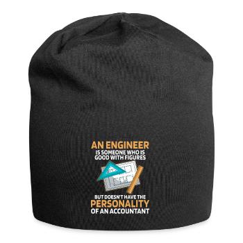 Ein Ingenieur ist jemand, der gut mit Zahlen - Jersey-Beanie - Schwarz - Vorne