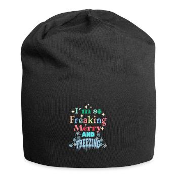 Mir ist so kalt Winter Hass lustiger Spruch Kälte - Jersey-Beanie - Schwarz - Vorne