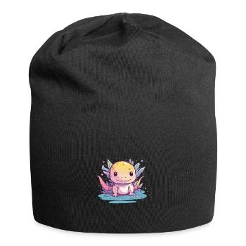 Süßer Anime -Stil Axolotl Kawaii - Jersey-Beanie - Schwarz - Vorne