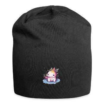 Süßer Anime -Stil Axolotl Kawaii - Jersey-Beanie - Schwarz - Vorne