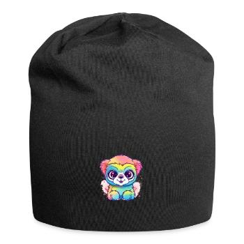 Süßer Anime -Stil Gibbon Kawaii - Jersey-Beanie - Schwarz - Vorne
