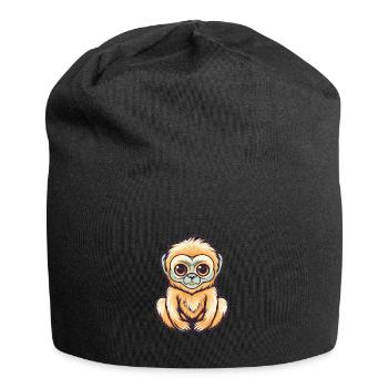 Süßer Anime -Stil Gibbon Kawaii - Jersey-Beanie - Schwarz - Vorne