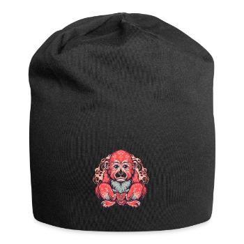 Süßer Anime -Stil Macaque Kawaii - Jersey-Beanie - Schwarz - Vorne