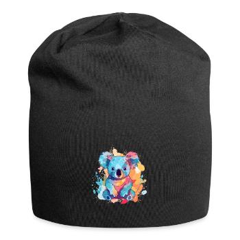 Süßer Anime -Stil Koala Kawaii - Jersey-Beanie - Schwarz - Vorne