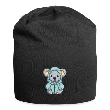 Süßer Anime -Stil Koala Kawaii - Jersey-Beanie - Schwarz - Vorne