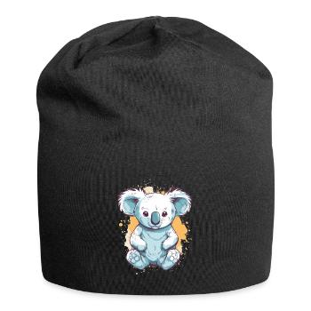 Mignon Anime Style Koala Kawaii - Bonnet en jersey - noir - Devant