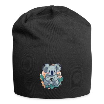 Mignon Anime Style Koala Kawaii - Bonnet en jersey - noir - Devant