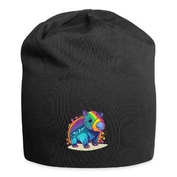 Süßer Anime -Stil Malayan Kawaii - Jersey-Beanie - Schwarz - Vorne