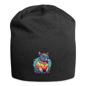 Süßer Anime -Stil Malayan Kawaii - Jersey-Beanie - Schwarz - Vorne