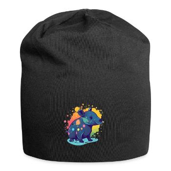 Süßer Anime -Stil Malayan Kawaii - Jersey-Beanie - Schwarz - Vorne