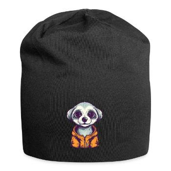 Süßer Anime -Stil Meerkat Kawaii - Jersey-Beanie - Schwarz - Vorne