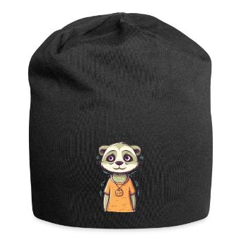 Süßer Anime -Stil Meerkat Kawaii - Jersey-Beanie - Schwarz - Vorne