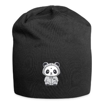 Cute Anime Style Panda Kawaii - Jersey Beanie - black - Front