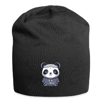 Süßer Anime -Stil Panda Kawaii - Jersey-Beanie - Schwarz - Vorne